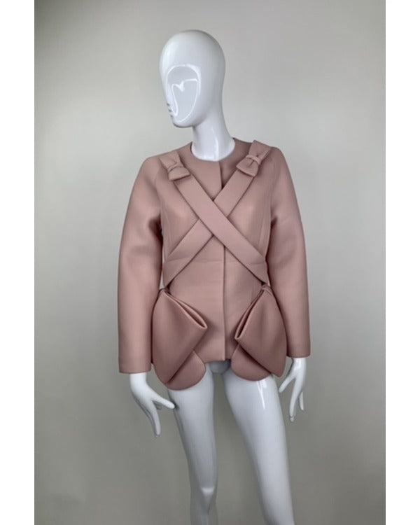 Upgraded 2024 Marisa Tomei Dusky Pink Bow Jacket