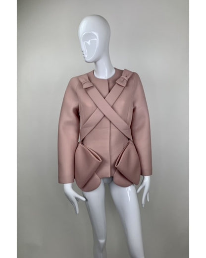 Upgraded 2024 Marisa Tomei Dusky Pink Bow Jacket