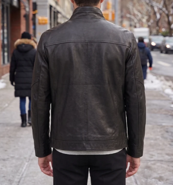 Urban Rebel Distressed Men’s Biker Leather Jacket