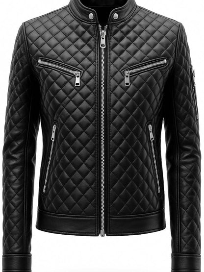 Vinnie Black Leather Jacket - Men Leather Jacket Black