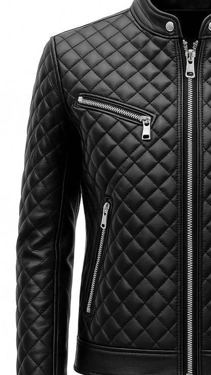 Vinnie Black Leather Jacket - Men Leather Jacket Black