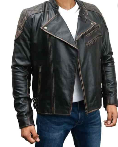 Vintage Distressed Leather Jacket