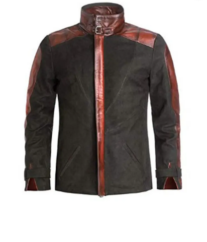 Vintage Fashion Black and Red Leather Jacket