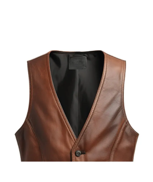 Vintage Mens Brown Leather Vest