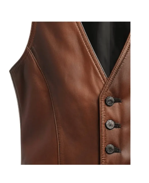 Vintage Mens Brown Leather Vest