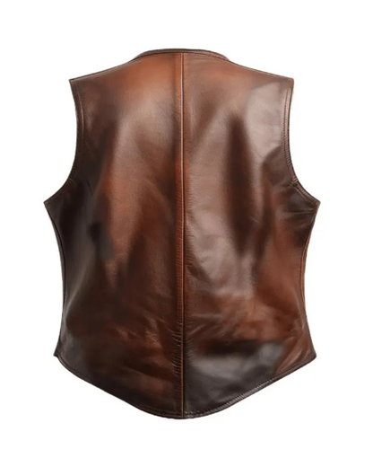 Vintage Mens Brown Leather Vest