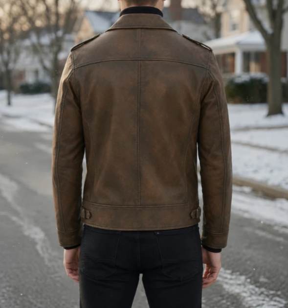 Vintage Warrior Distressed Brown Leather Jacket