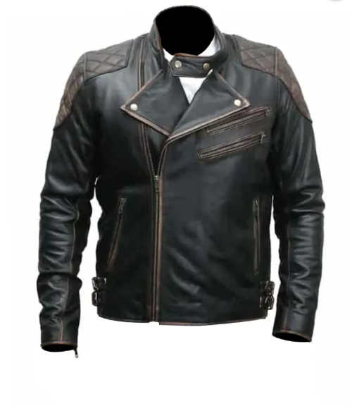 Vintage Distressed Leather Jacket