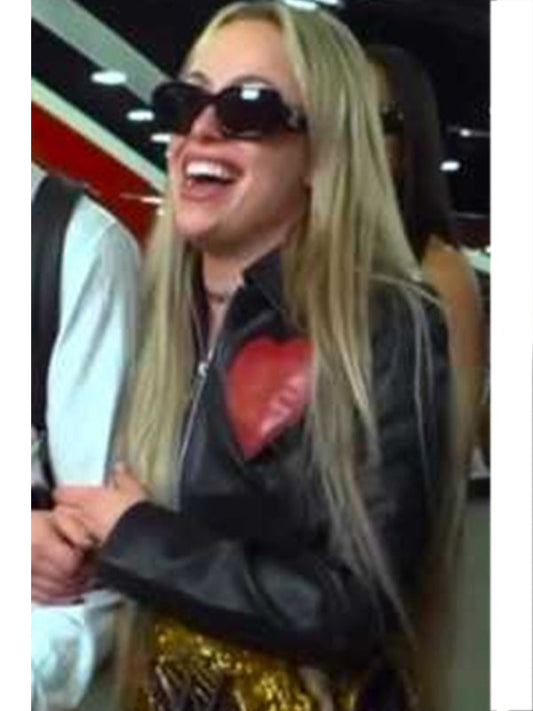 WWE Raw 2025 Gionna Daddio Red Hearts Leather Jacket