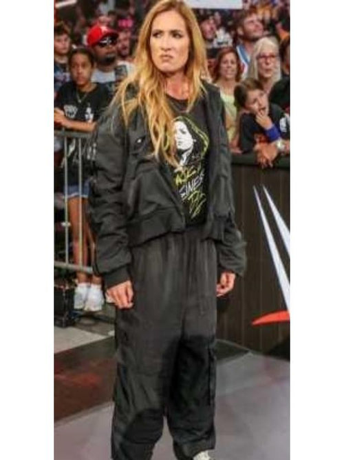 WWE Raw 2025 Rebecca Quin Black Track Jacket