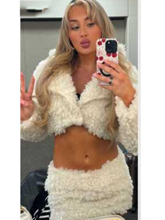 WWE Smackdown 2025 Jessica Woynilko Cropped Sherpa Jacket