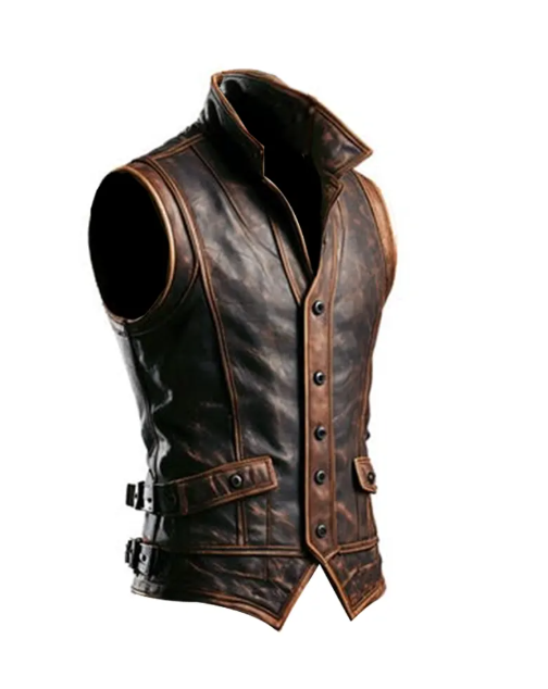 Weathered Gothic Handcrafted Leather Vest