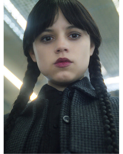 Wednesday S02 Jenna Ortega Black Plaid Coat