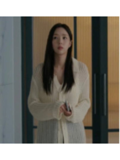 When The Phone Rings 2025 Chae Soo-Bin White Knit Cardigan