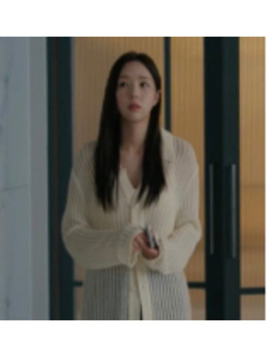 When The Phone Rings 2025 Chae Soo-Bin White Knit Cardigan