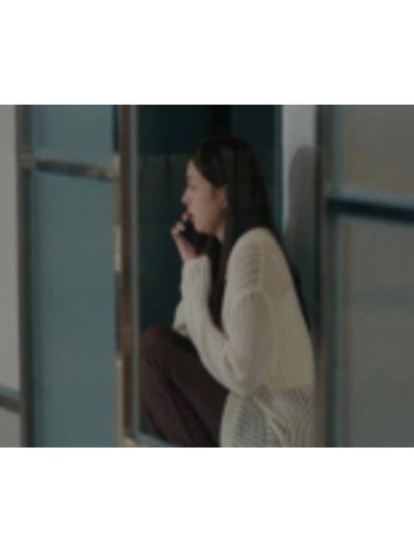 When The Phone Rings 2025 Chae Soo-Bin White Knit Cardigan