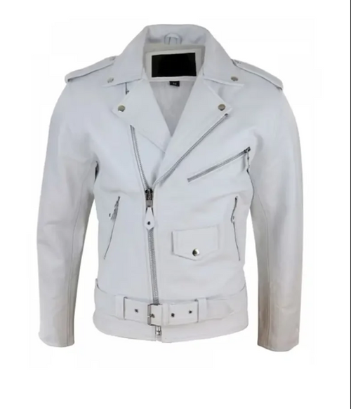 White Biker Protective Jacket