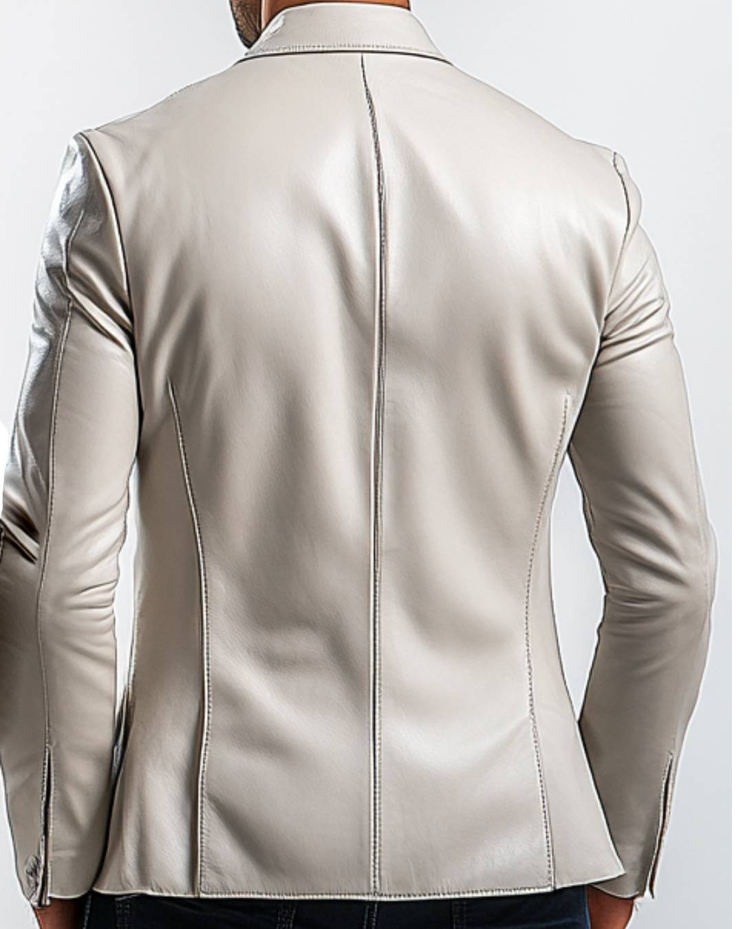 William White Leather Blazer - Leather Blazer for Men White
