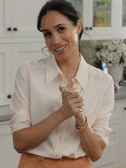 With Love, Meghan 2025 Meghan Markle Beige Shirt