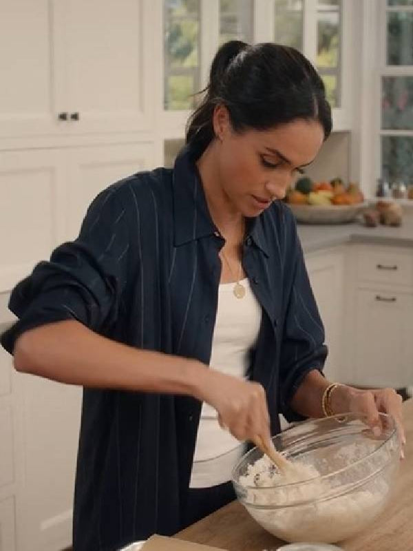 With Love, Meghan 2025 Meghan Markle Black Striped Shirt