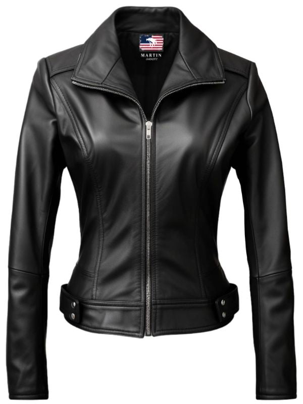 Women Black Designer Leather Jacket