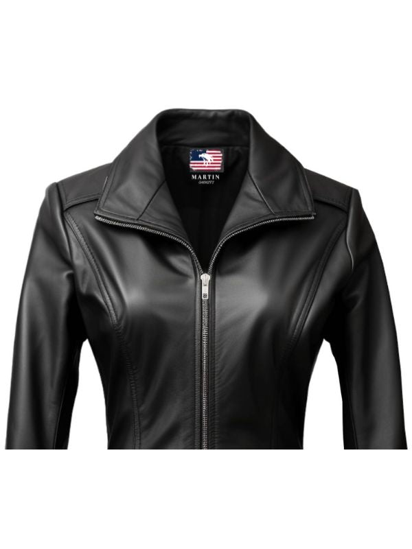 Women Black Designer Leather Jacket