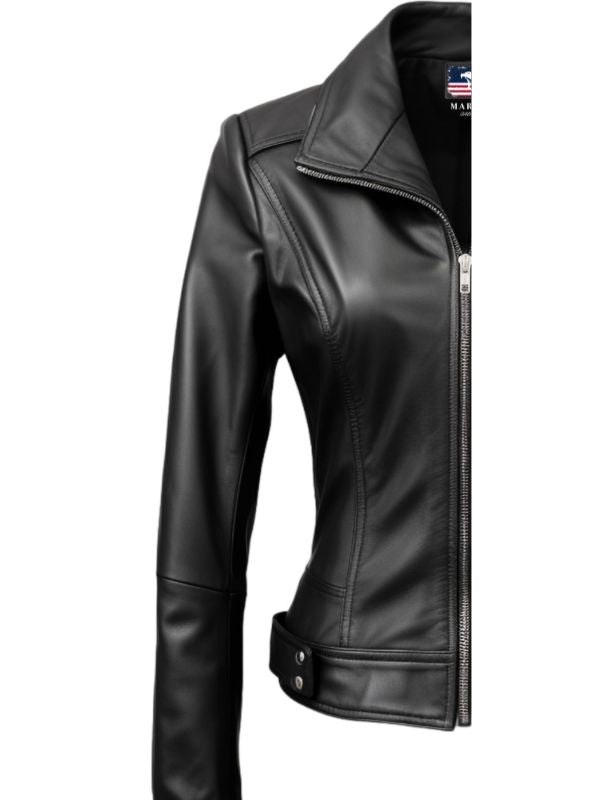 Women Black Designer Leather Jacket