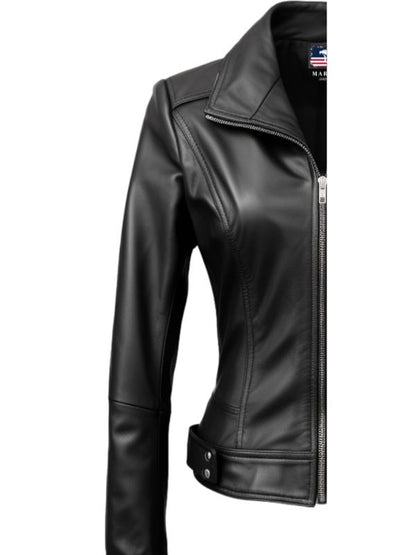 Women Black Designer Leather Jacket