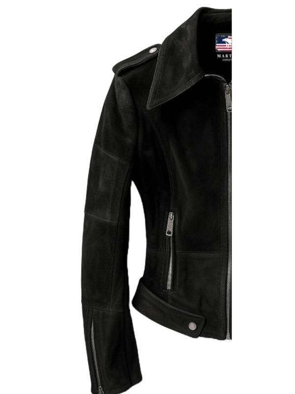 Women Black Suede Leather Jacket