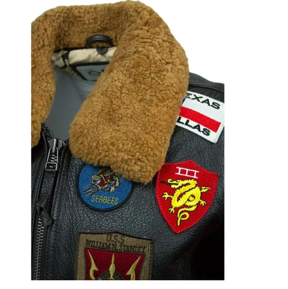 Women Bomber Shearling Top Gun-2 Official Jacket - RECREATED EDITION
