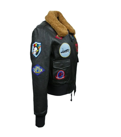 Women Bomber Shearling Top Gun-2 Official Jacket - RECREATED EDITION