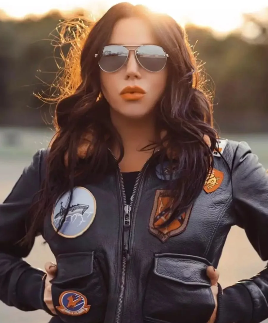 Women Bomber Shearling Top Gun-2 Official Jacket - RECREATED EDITION
