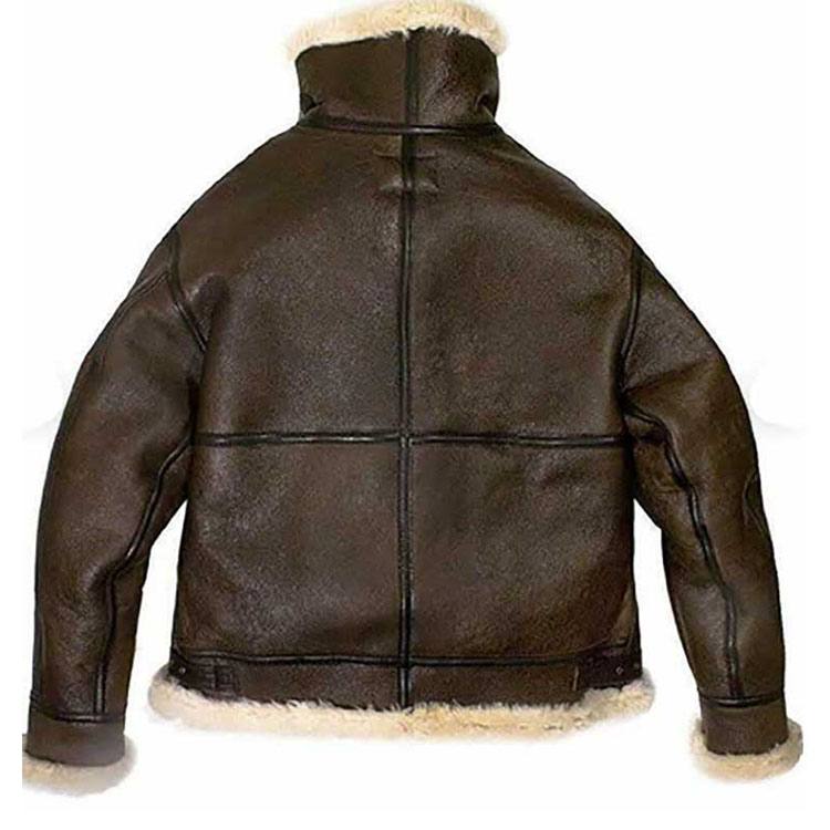 Women’s Brown Aviator Fur Shearling Leather Jacket
