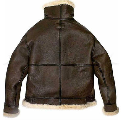 Women’s Brown Aviator Fur Shearling Leather Jacket