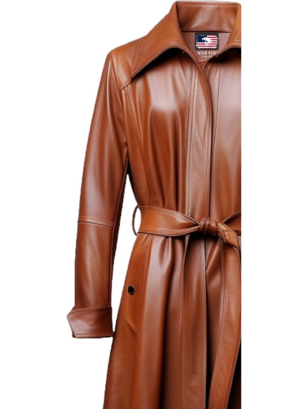 Women Brownish Tan Leather Coat - Women Brown Leather Coat