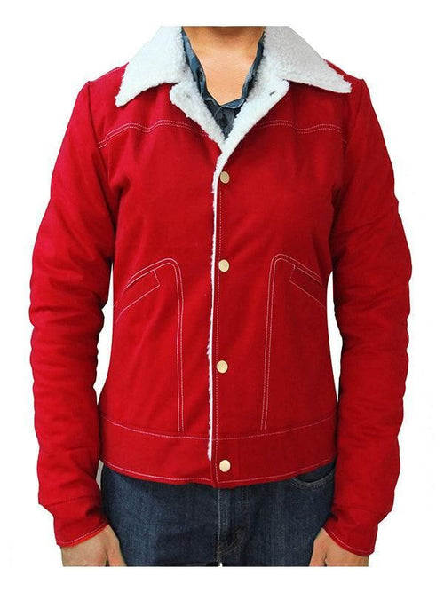 Women Cotton Stylish Fur Coat - Red