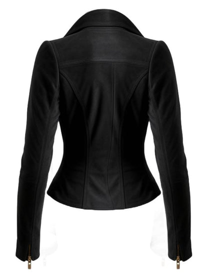 Women Lauren Black Suede Asymmetrical Designer Leather Jacket
