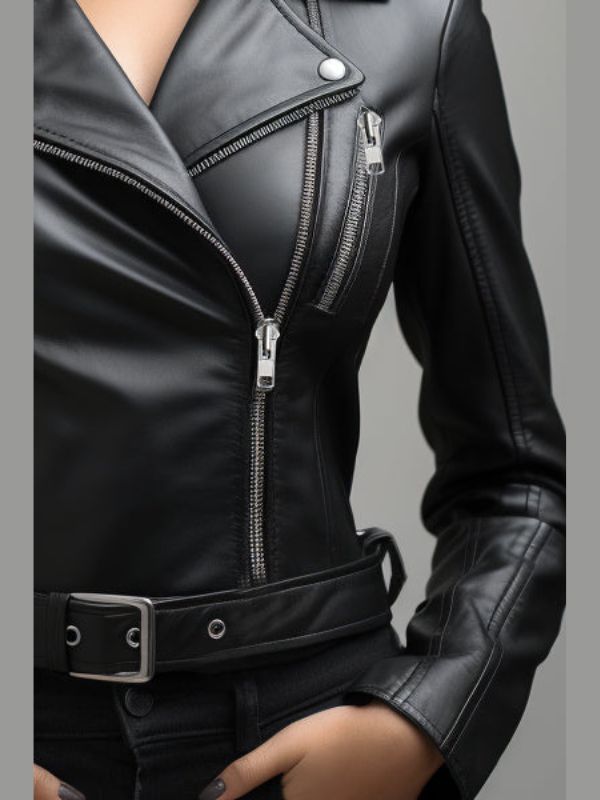 Women Paula Black Biker Leather Jacket