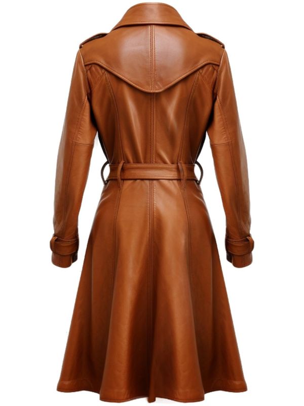 Women Tan Leather Coat - Leather Coat for Women