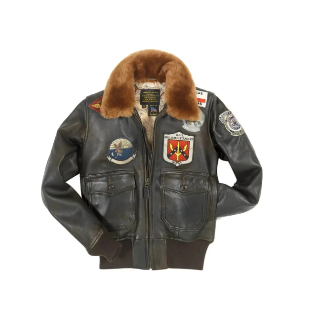 Women Top Gun Flight Bomber Shearling Leather Jacket - RECREATED EDITION