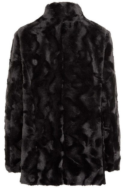 Womens Black Fur Leather Jacket