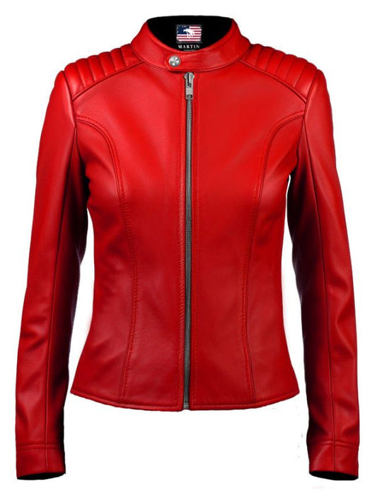 Womens Red Leather Jacket