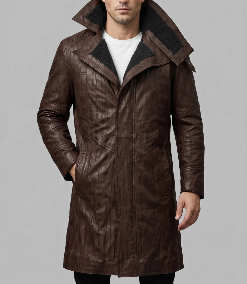 Wrinkled Brown Ryan Gosling Blade Runner Long Coat