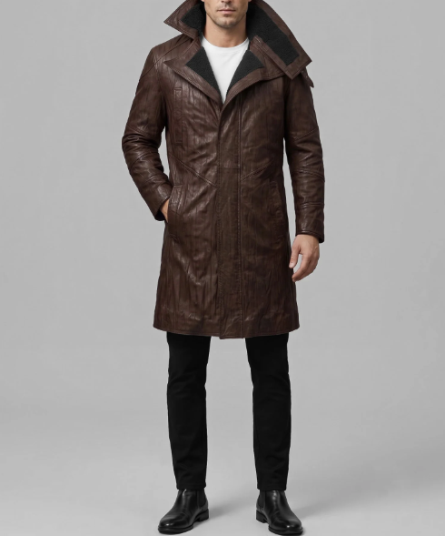 Wrinkled Brown Ryan Gosling Blade Runner Long Coat