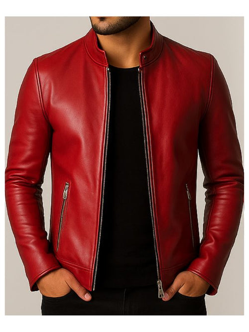 Arthur Red Leather Jacket - Leather Jacket for Men Red
