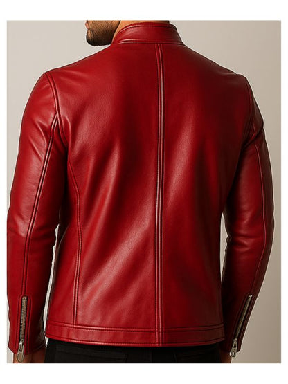 Arthur Red Leather Jacket - Leather Jacket for Men Red