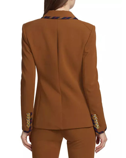 The Today Show 2025 Cecilia Cuff Stripe Trim Brown Blazer
