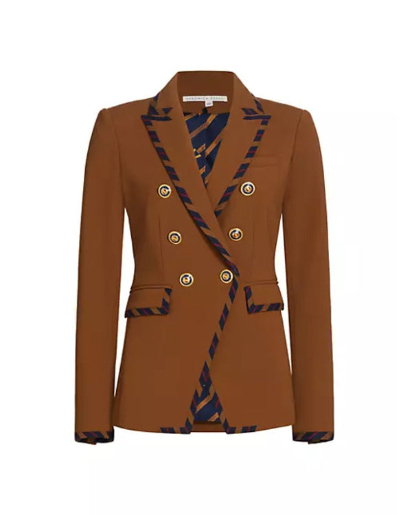 The Today Show 2025 Cecilia Cuff Stripe Trim Brown Blazer