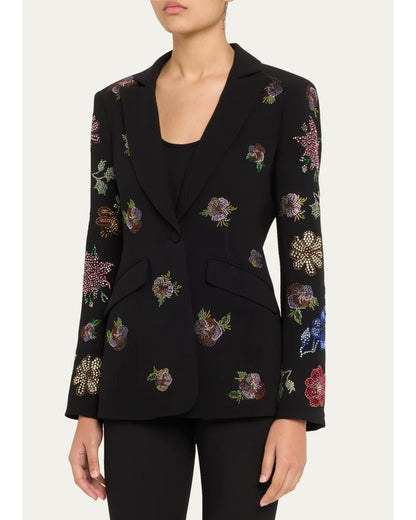 The View 2025 Joy Behar Black Floral Embellished Blazer