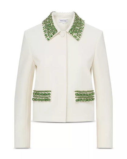 The View 2025 Joy Behar White And Green Embellished Jacket